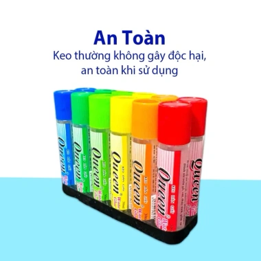 Keo Dán Giấy QUEEN 30ml - Keo Nước Bền, Giá 8.000₫, Dán Mọi Loại Giấy 2