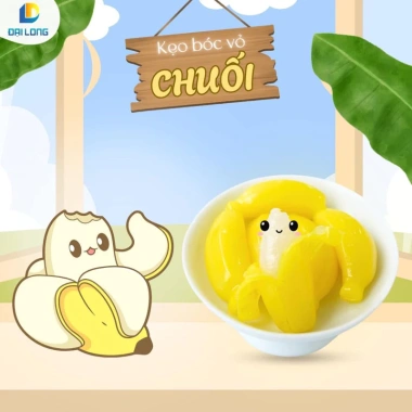 Kẹo dẻo chuối Đại Long 300gr - Chiết xuất nước trái cây, giá 48.000đ, vị thơm ngon 8 Kẹo dẻo chuối Đại Long 300gr - Chiết xuất nước trái cây, giá 48.000đ, vị thơm ngon 8