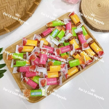 Kẹo dẻo sữa chua Lueber 500g vị dâu, xoài, dưa lưới - Giá 38.000₫, kẹo Tết giá rẻ 5