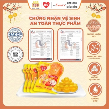 Kẹo Dẻo Thỏi Vàng ILU Nhân Chảy Hương Trái Cây Tự Nhiên 300g - Quà Tặng Tết Giá 243k 2