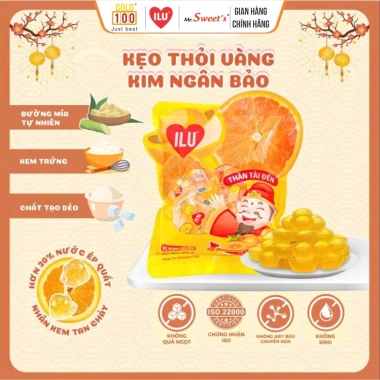 Kẹo Dẻo Thỏi Vàng ILU Nhân Chảy Hương Trái Cây Tự Nhiên 300g - Quà Tặng Tết Giá 243k 4