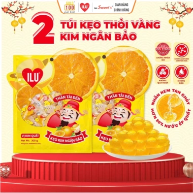 Kẹo Dẻo Thỏi Vàng ILU Nhân Chảy Hương Trái Cây Tự Nhiên 300g - Quà Tặng Tết Giá 243k 8