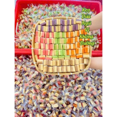 Kẹo dừa ngũ vị không đường 1kg Iyesfood - Giá chỉ 59.000, giảm 16%