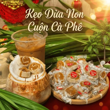 Kẹo Dứa Non Cuộn Cà Phê 500g - Mềm Dẻo, Dễ Ăn, Giá 109.000đ Giảm Giá 2