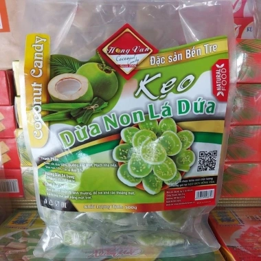 Kẹo Dừa Non Lá Dứa Hồng Vân 500g - Ít Ngọt, Giá chỉ 100.000 (giảm từ 127.000)
