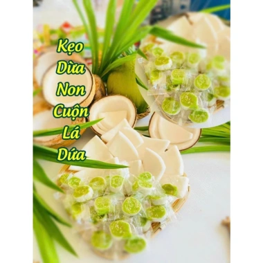 Kẹo dừa non lá dứa thơm ngon 250g - Bánh kẹo Tết, giảm giá 60k chỉ 60.000 VND