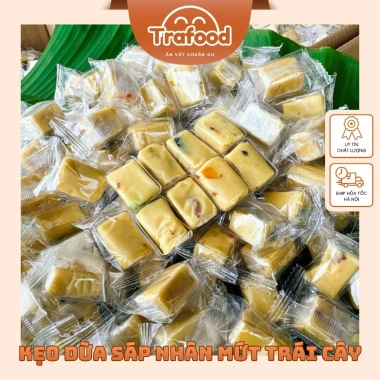 Kẹo Dừa Sáp Nhân Mứt Trái Cây Ít Ngọt Thơm Béo 500g Giá 90.000 VNĐ Giảm Đặc Biệt