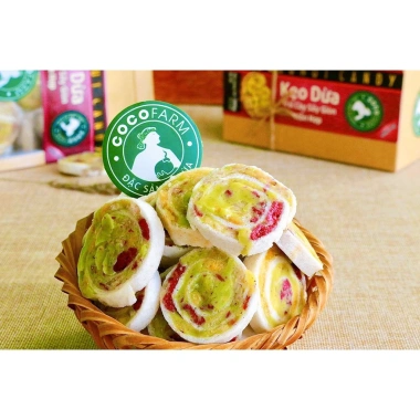 Kẹo dừa trái cây sấy cuộn bánh tráng Cocofarm 500g - Ngon, giòn, giá chỉ 103,312₫