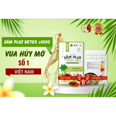 Kẹo Giảm Cân Sâm Plus Detox 1.000 và Trà Hồng Đào Cam Sả Tắc - Giảm Cân An Toàn, Hiệu Quả, Giá 1.000.000 VND