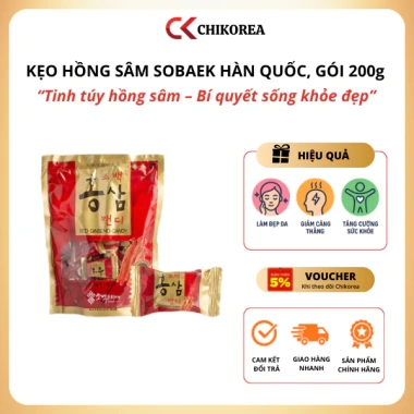 Kẹo Hồng Sâm Sobaek 200g Hàn Quốc – Tăng sức khỏe, giảm căng thẳng, làm đẹp da, chỉ 39.000đ 2