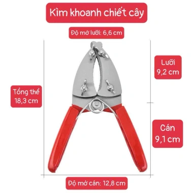 Kéo khoanh vỏ chiết cành cây 4 lưỡi răng cưa Điều chỉnh cữ size, 63.000₫ 2