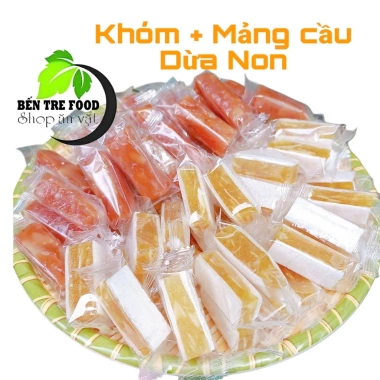 Kẹo Khóm Dừa Non và Mảng Cầu Dừa Non vị chua ngọt, ít đường - Giảm còn 89.000₫