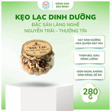 Kẹo lạc hạt dinh dưỡng Bảo Minh - Giòn ngậy, nhiều hạt, đặc sản Nguyễn Trãi 280g giảm còn 81.000₫