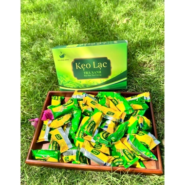 Kẹo Lạc Trà Xanh Ngọt Hộp 500g - Giảm giá 99k, Vị Trà Xanh Thơm, Giòn Tan