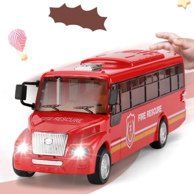 Kéo Lại Xe Buýt Trường Đồ Chơi - Vận Chuyển Cảnh Sát, Cứu Hỏa, Ưu Đãi 203.391₫ 9