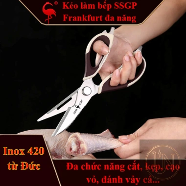 Kéo làm bếp SSGP Frankfurt đa năng - Thép không rỉ, tay chống trượt, Kéo Đức, giá 124.200đ