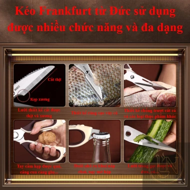Kéo làm bếp SSGP Frankfurt đa năng - Thép không rỉ, tay chống trượt, Kéo Đức, giá 124.200đ