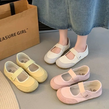 Kẹo Màu Mũi Tròn Velcro Giày Ballet Hàn Quốc Mary Jane APA6, Giá ưu đãi 378.323₫