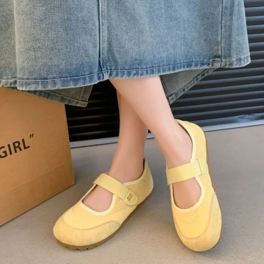 Kẹo Màu Mũi Tròn Velcro Giày Ballet Hàn Quốc Mary Jane APA6, Giá ưu đãi 378.323₫