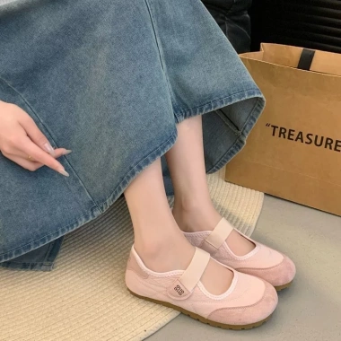 Kẹo Màu Mũi Tròn Velcro Giày Ballet Hàn Quốc Mary Jane APA6, Giá ưu đãi 378.323₫