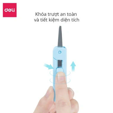 Kéo mini đa năng bỏ túi Deli thu gọn, an toàn, màu pastel, lưỡi cacbon không gỉ 3 Kéo mini đa năng bỏ túi Deli thu gọn, an toàn, màu pastel, lưỡi cacbon không gỉ 3