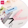 Kéo mini đa năng bỏ túi Deli thu gọn, an toàn, màu pastel, lưỡi cacbon không gỉ 6