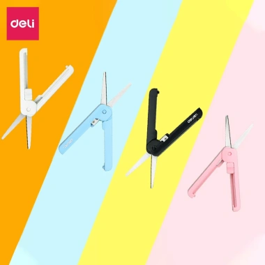 Kéo mini đa năng bỏ túi Deli thu gọn, an toàn, màu pastel, lưỡi cacbon không gỉ 8 Kéo mini đa năng bỏ túi Deli thu gọn, an toàn, màu pastel, lưỡi cacbon không gỉ 8