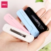 Kéo mini đa năng bỏ túi Deli thu gọn, an toàn, màu pastel, lưỡi cacbon không gỉ 9