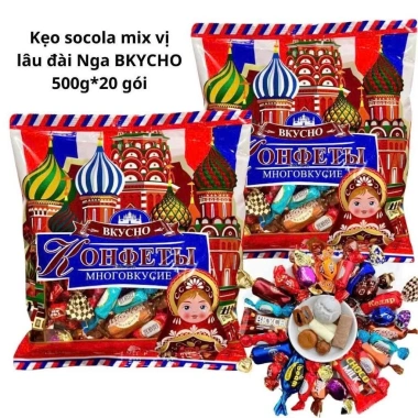 Kẹo mix Lâu Đài Nga Bkycho 500g - Nhiều vị thơm ngon, ưu đãi 109k, ăn vặt Bingo