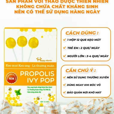 Kẹo Mút Keo Ong Lá Happy Vitamin - Quà Tặng 1 Hộp Giá Chỉ 99.000, Tiết Kiệm Ngay 4