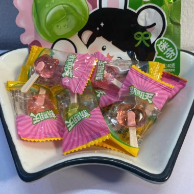 Kẹo Mút Mini Nước Ép Trái Cây 100% Vị Đào Trắng và Quýt Calamansi Đồ Ăn Vặt Tết 7