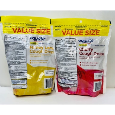 Kẹo ngậm ho mật ong chanh Equate 30 viên - Cough Drops Mỹ giảm giá 169k