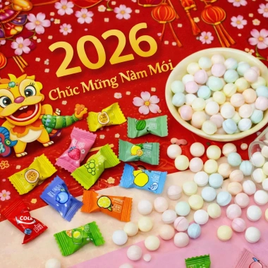 Kẹo ngậm hơi thở thơm mát 250g không đường, bạc hà, trái cây, chỉ 57.000₫