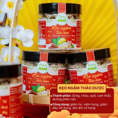 Kẹo Ngậm Thảo Dược Adeva Mứt Gừng Nhàu Giảm Ho & Viêm Họng, Pha Trà, Giá 74.000đ 2