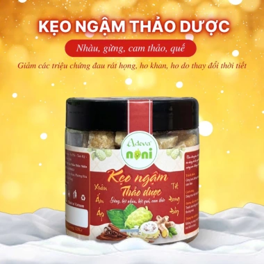 Kẹo Ngậm Thảo Dược Adeva Mứt Gừng Nhàu Giảm Ho & Viêm Họng, Pha Trà, Giá 74.000đ 7