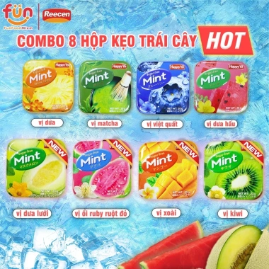 Kẹo ngậm trái cây The Mát 16g - 8 vị không đường, sảng khoái, thơm miệng - Chỉ 59.000 VND