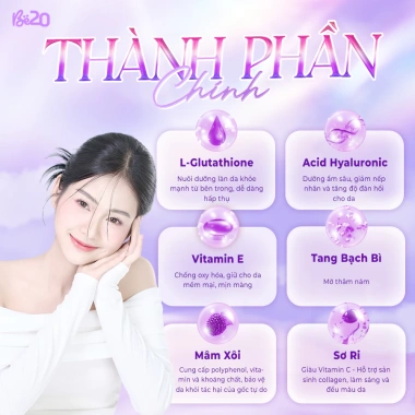 Kẹo ngậm trắng da dâu tằm Be20 3 hộp 30 viên - Da sáng hồng, căng mướt tự nhiên, giảm giá 1.899.000 VND 4
