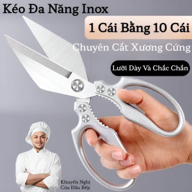 Kéo nhà bếp đa năng thép không gỉ cắt xương vịt cá gà nhanh chóng giá chỉ 50.000đ