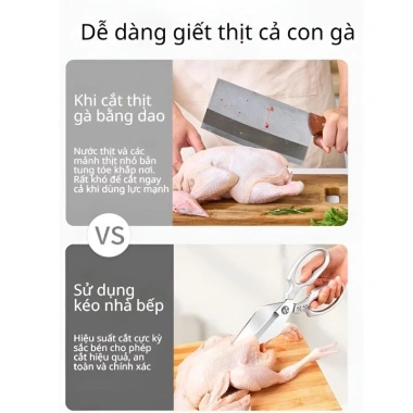 Kéo nhà bếp đa năng thép không gỉ cắt xương vịt cá gà nhanh chóng giá chỉ 50.000đ