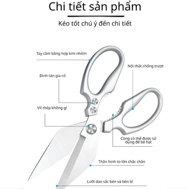 Kéo nhà bếp đa năng thép không gỉ cắt xương vịt cá gà nhanh chóng giá chỉ 50.000đ 8 Kéo nhà bếp đa năng thép không gỉ cắt xương vịt cá gà nhanh chóng giá chỉ 50.000đ 8