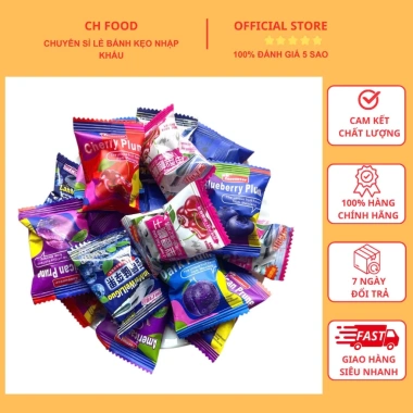 Kẹo Ô Mai Mix 5 vị Việt Quất Cherry Mận Táo Đỏ 408g - Giá chỉ 42.000đ
