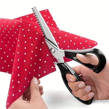 Kéo răng cưa thép không gỉ, tăng tam giác sắc nhọn - Cắt DIY, vải ren, thợ may