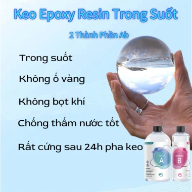Keo resin epoxy trong suốt AB 3:1 100g – Đồ handmade, trang sức DIY, giá 35k 2
