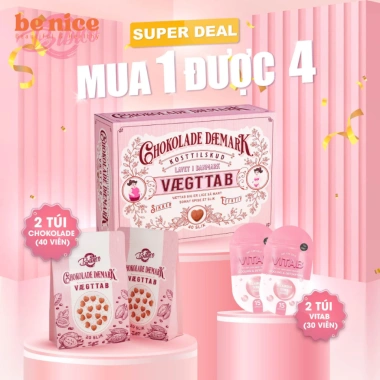 Kẹo Socola Daemark Vaegttab giảm cân, giảm mỡ toàn thân 40 viên - Be Nice 360k