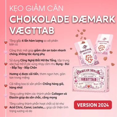 Kẹo Socola Daemark Vaegttab giảm cân, giảm mỡ toàn thân 40 viên - Be Nice 360k