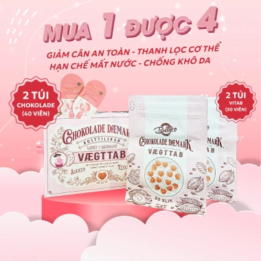 Kẹo Socola Daemark Vaegttab giảm cân, giảm mỡ toàn thân 40 viên - Be Nice 360k