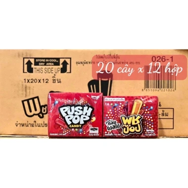 Kẹo Son Môi Push Pop Thái Lan 12 Thỏi 14g - Siêu Hot Giá Rẻ 82.600đ