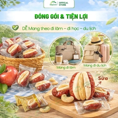 Kẹo Táo Đỏ Sữa Lạc Đà Nhân Hạt Điều 400g – Ít Ngọt, Healthy, Đóng Gói Từng Viên, Giá 21.500₫ 5 Kẹo Táo Đỏ Sữa Lạc Đà Nhân Hạt Điều 400g – Ít Ngọt, Healthy, Đóng Gói Từng Viên, Giá 21.500₫ 5