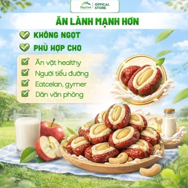 Kẹo Táo Đỏ Sữa Lạc Đà Nhân Hạt Điều 400g – Ít Ngọt, Healthy, Đóng Gói Từng Viên, Giá 21.500₫
