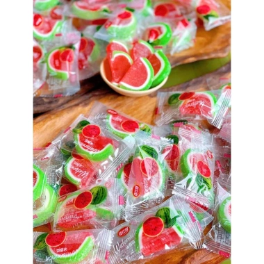 Kẹo Tết 1kg - Sỉ kẹo dẻo trái cây Cam, Dưa Hấu, tầng đa vị, giảm tới 20%